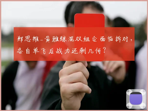 郑思维_黄雅琼混双组合面临拆对，各自单飞后战力还剩几何？